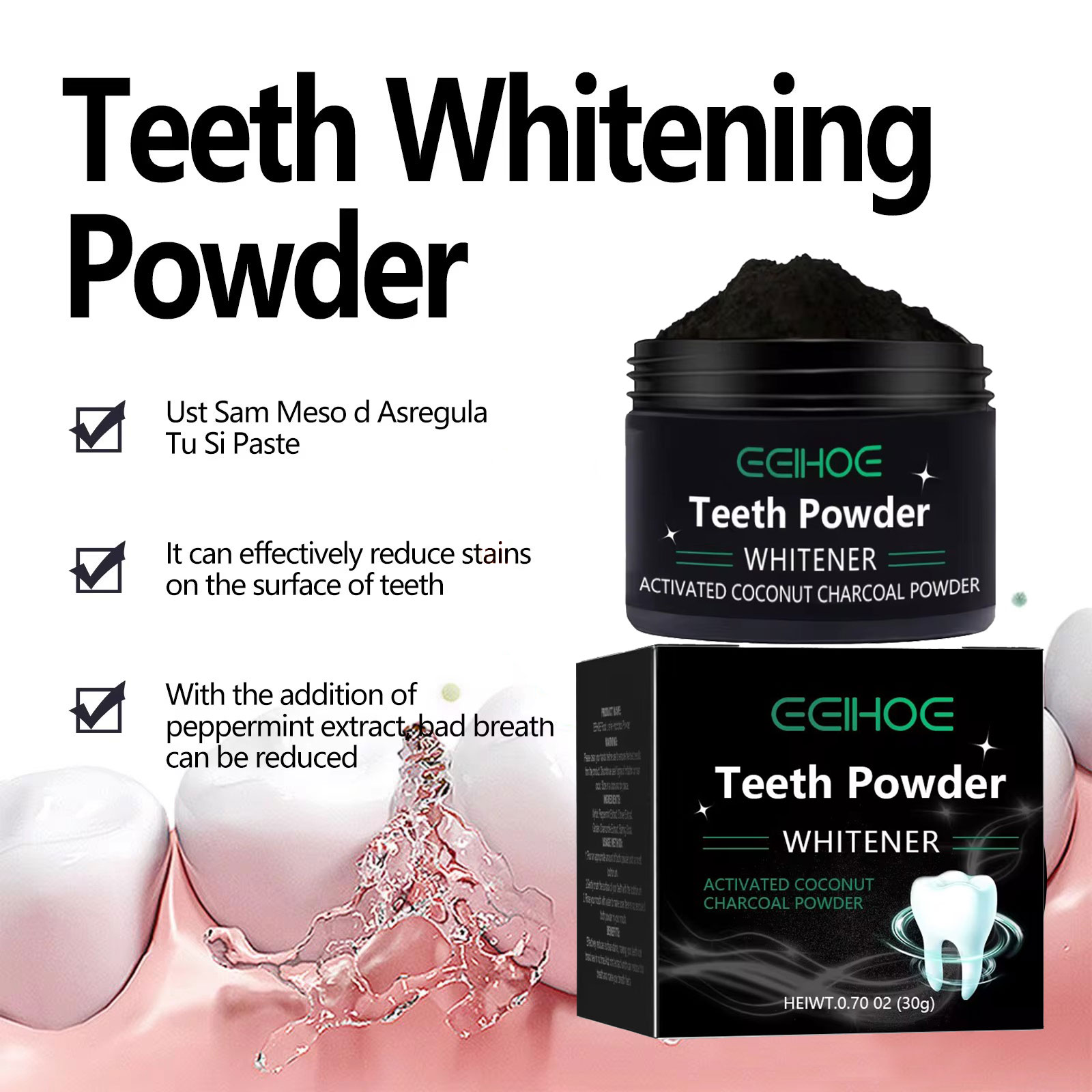 EELHOE Charcoal Powder for Tee - огляд і ціна Activated Charcoal Powder
