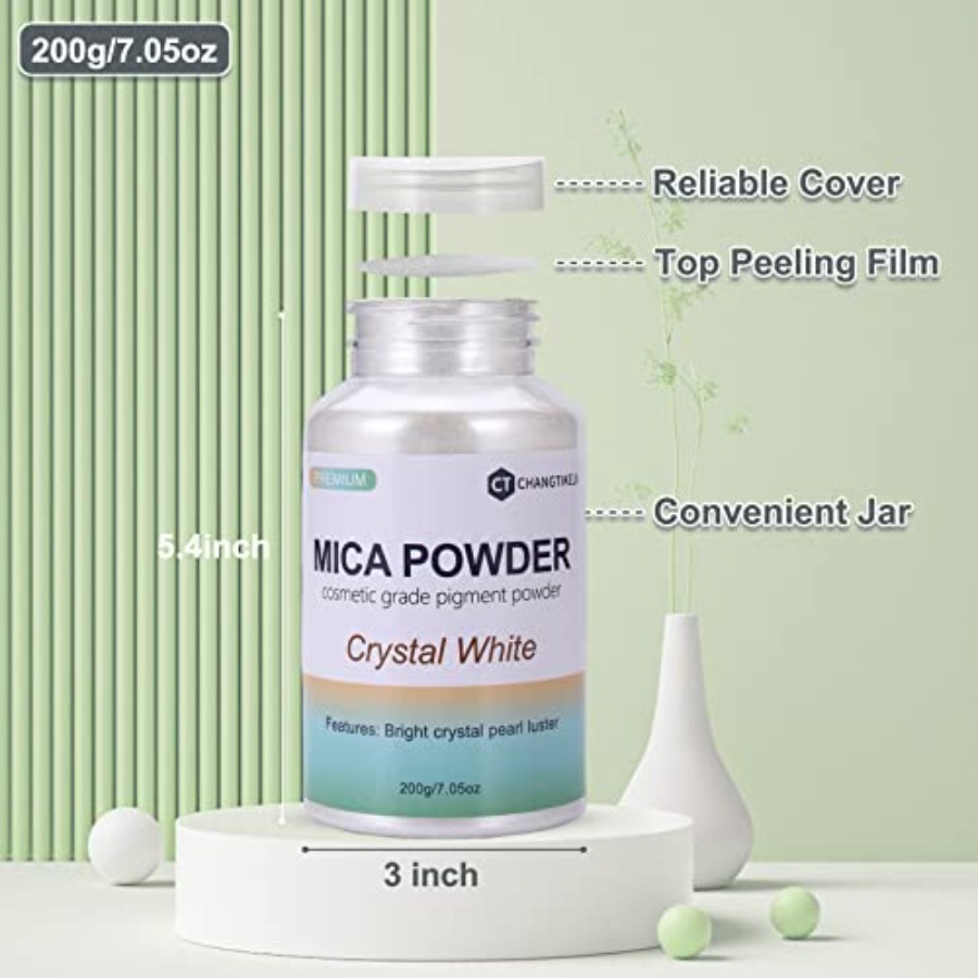 Mica Powder, 200g/7.05oz Large - огляд і ціна Soap Making Jar